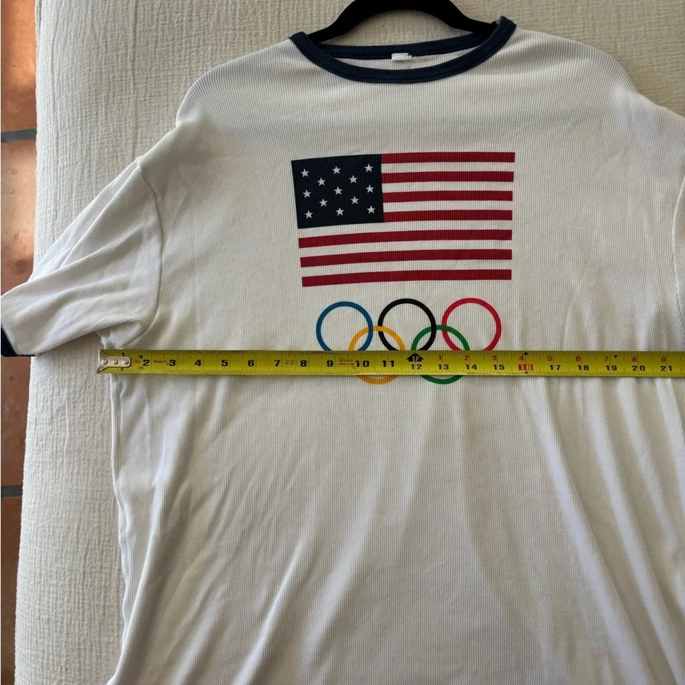 SKIMS for Team USA Cotton Rib Olympic T-Shirt Mini Dress. - Picture 6 of 6